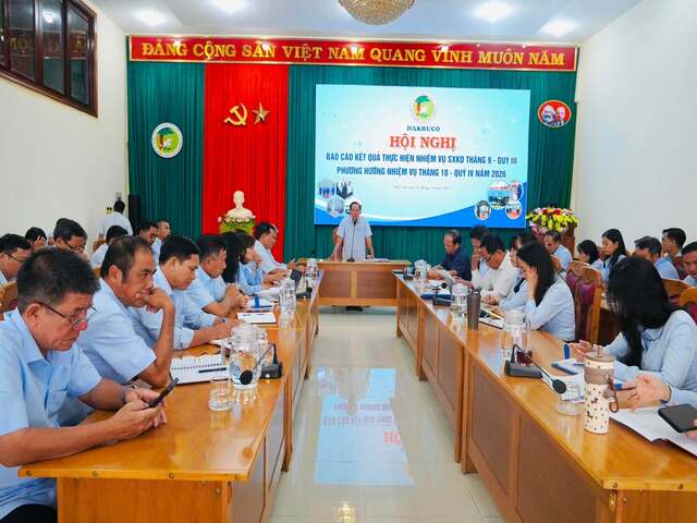 DAKRUCO nỗ lực hoàn thành kế hoạch 9 tháng, tăng tốc quý IV/2026